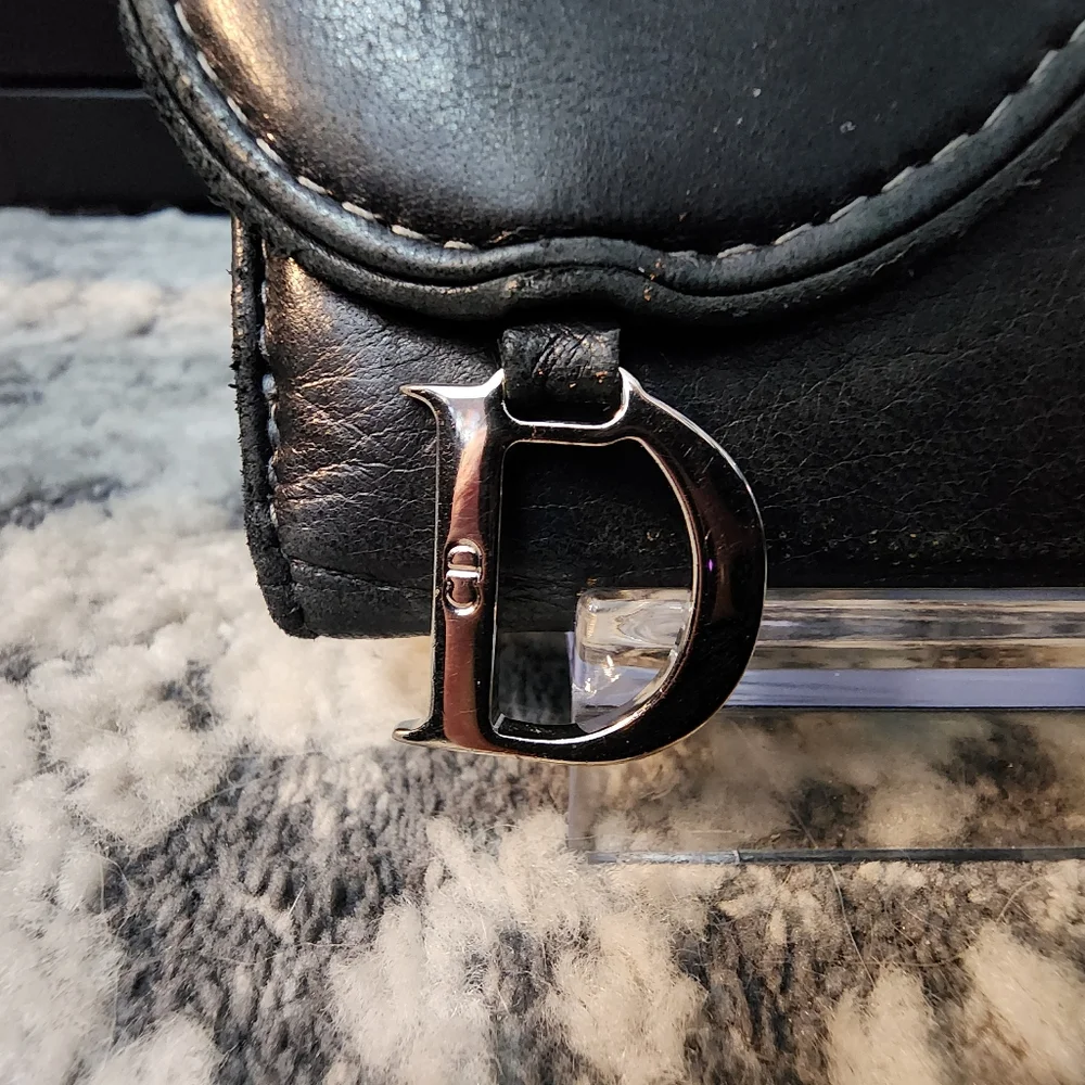 Dior Saddle Long Wallet - Black Leather